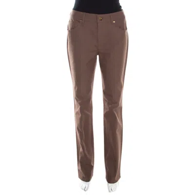 Escada Brown Stretch Denim High Rise Straight Leg Tessa Jeans