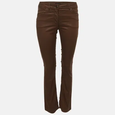 Pre-owned Escada Brown Stretch Denim Slim Fit Jeans S/waist 28"