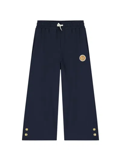 Escada Kids' Button Detail Trousers In Blue