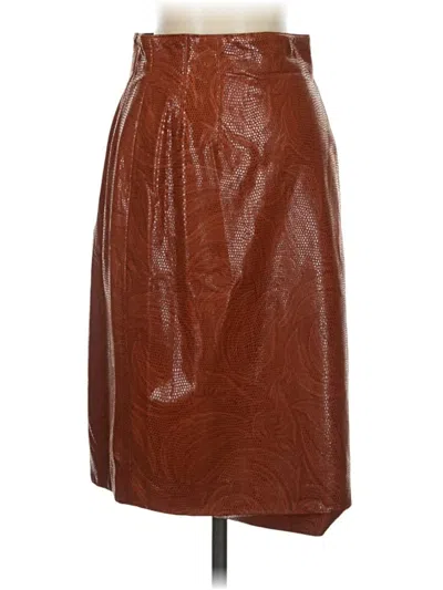 Pre-owned Escada By Margaretha Ley Leather Skirt In Brown