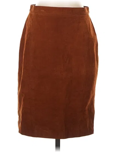 Pre-owned Escada By Margaretha Ley Leather Skirt In Brown
