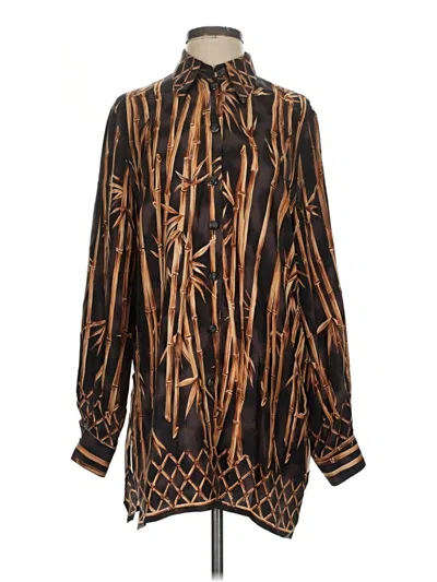 Pre-owned Escada By Margaretha Ley Long Sleeve Blouse In Gold
