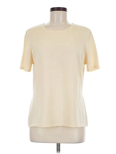 Pre-owned Escada By Margaretha Ley Short Sleeve Top Ivory Crew Neck Tops