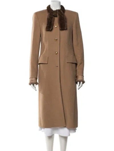Pre-owned Escada Camel Leather Coat In Neutral
