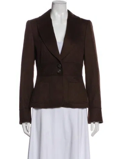 Pre-owned Escada Camel Leather Fur Jacket In Brown