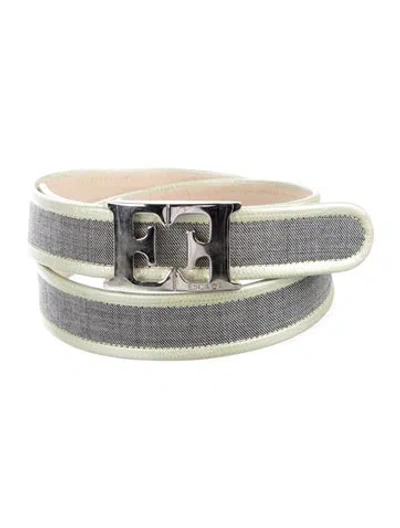 Pre-owned Escada Canvas Belt In Green