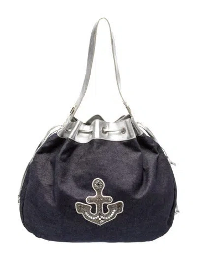 Pre-owned Escada Canvas Hobo In Blue