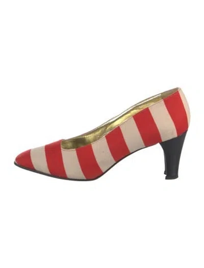 Pre-owned Escada Canvas Striped Pumps In Multi