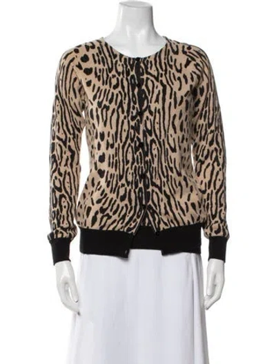 Pre-owned Escada Cashmere Animal Print Sweater In Neutrals