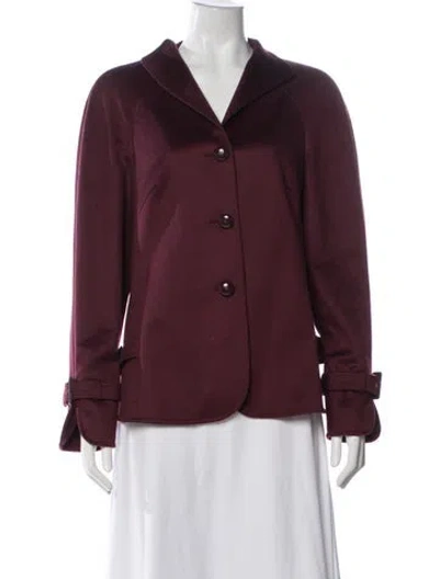 Pre-owned Escada Cashmere Blazer In Burgundy