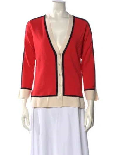 Pre-owned Escada Cashmere Colorblock Pattern Sweater In Orange