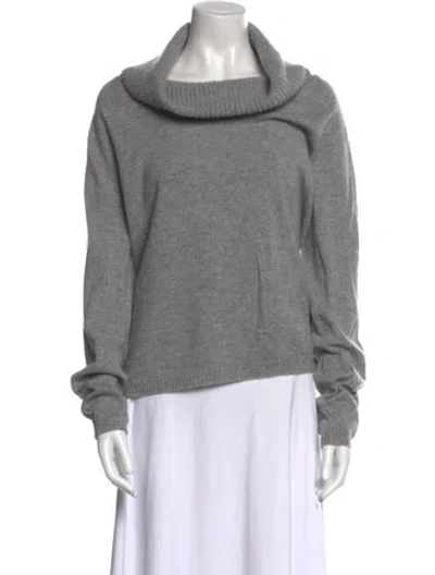 Pre-owned Escada Cashmere Cowl Neck Sweater In Gray