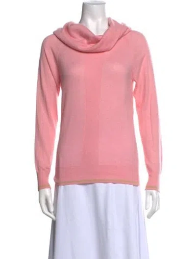 Pre-owned Escada Cashmere Cowl Neck Sweater In Pink