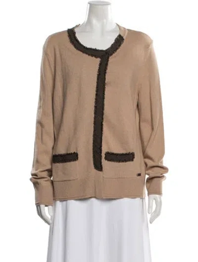 Pre-owned Escada Cashmere Crew Neck Sweater In Neutrals