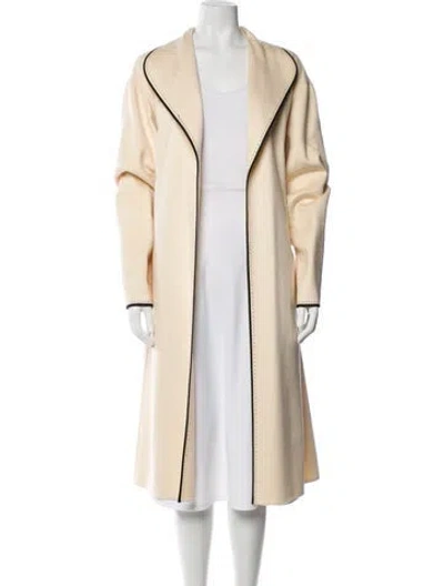 Pre-owned Escada Cashmere Faux Fur Coat In Neutral