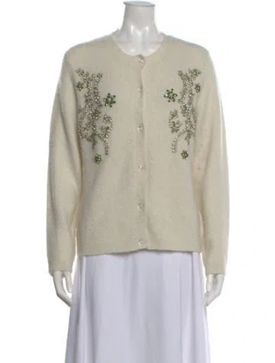 Pre-owned Escada Cashmere Floral Print Sweater In Neutral