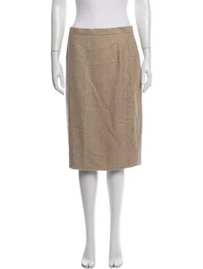 Pre-owned Escada Cashmere Midi Length Skirt W/ Tags In Neutrals