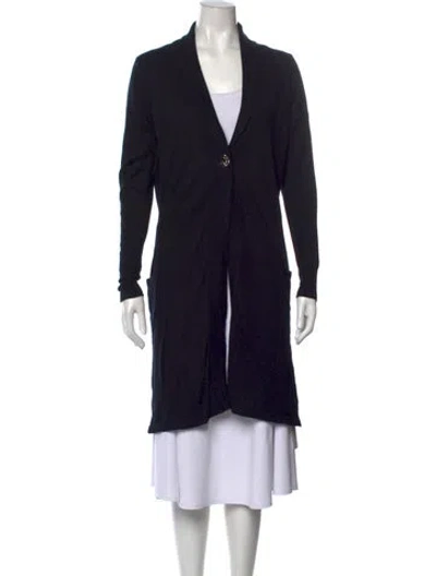 Pre-owned Escada Cashmere Open Front Sweater In Black