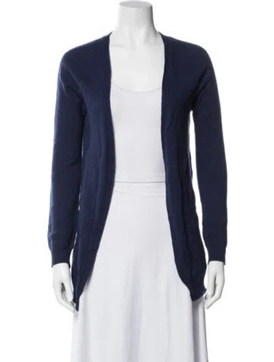 Pre-owned Escada Cashmere Open Front Sweater In Blue