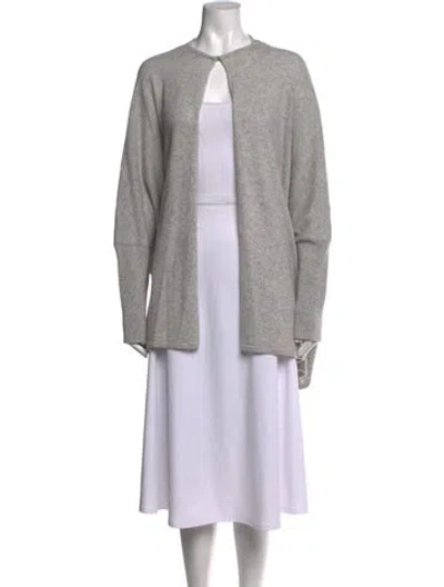 Pre-owned Escada Cashmere Open Front Sweater In Grey