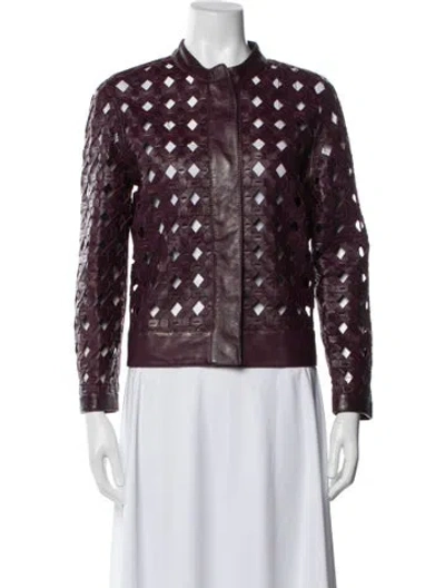 Pre-owned Escada Cashmere Patterned Jacket In Burgundy