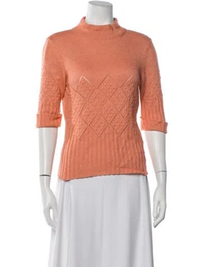 Pre-owned Escada Cashmere Patterned Sweater In Orange