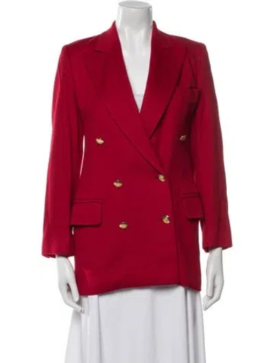 Pre-owned Escada Cashmere Peacoat In Red