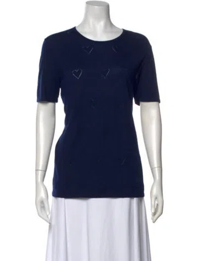 Pre-owned Escada Cashmere Scoop Neck Sweater In Blue