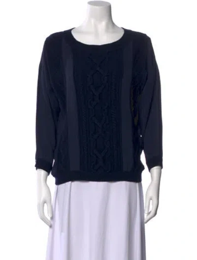 Pre-owned Escada Cashmere Scoop Neck Sweater In Blue