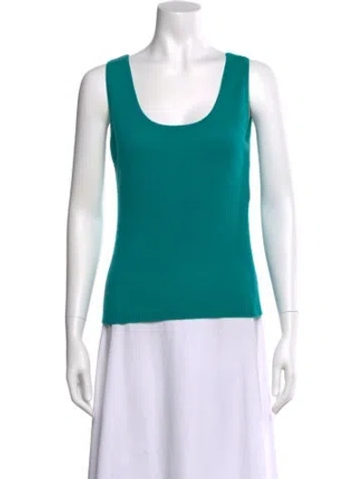 Pre-owned Escada Cashmere Scoop Neck Sweater In Blue