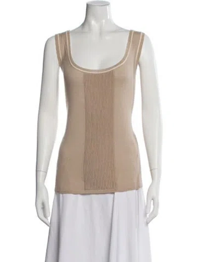 Pre-owned Escada Cashmere Scoop Neck Sweater In Brown