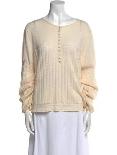 Pre-owned Escada Cashmere Scoop Neck Sweater In Gold