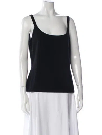 Pre-owned Escada Cashmere Scoop Neck Top In Black