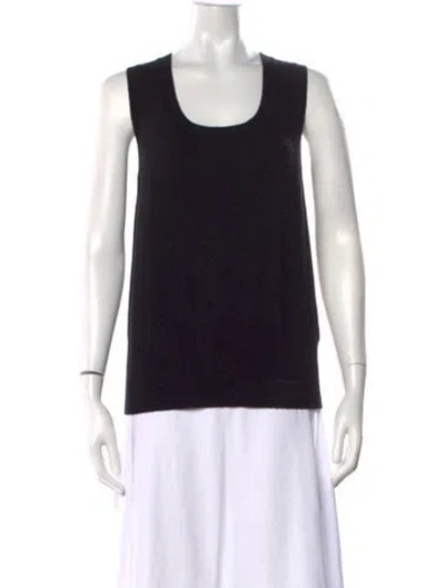 Pre-owned Escada Cashmere Scoop Neck Top In Blue