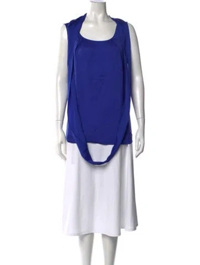 Pre-owned Escada Cashmere Scoop Neck Top In Blue