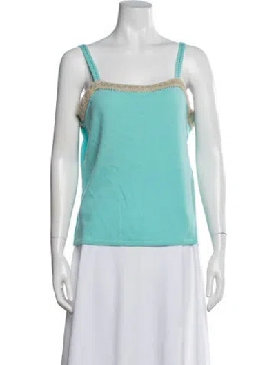 Pre-owned Escada Cashmere Scoop Neck Top In Green