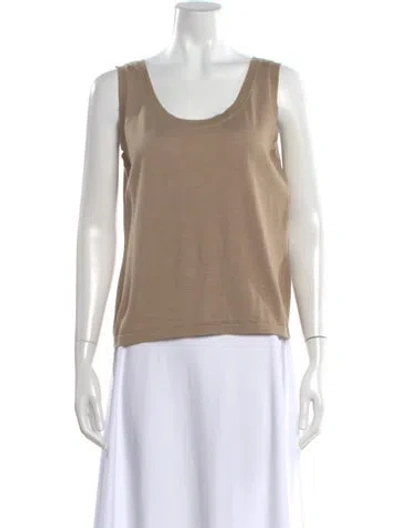 Pre-owned Escada Cashmere Scoop Neck Top In Neutral