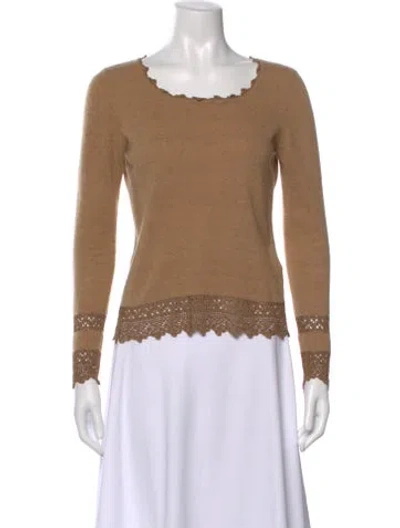 Pre-owned Escada Cashmere Scoop Neck Top In Neutral