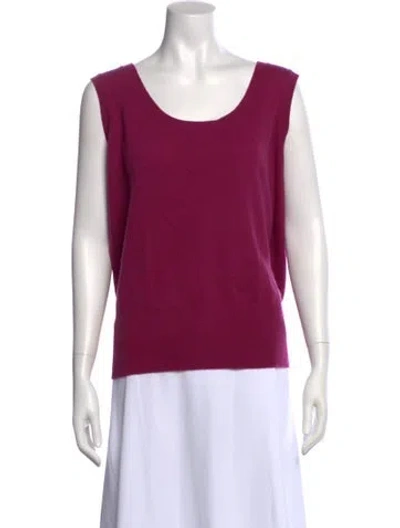 Pre-owned Escada Cashmere Scoop Neck Top In Pink