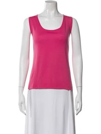 Pre-owned Escada Cashmere Scoop Neck Top In Pink