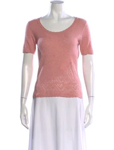 Pre-owned Escada Cashmere Scoop Neck Top In Pink