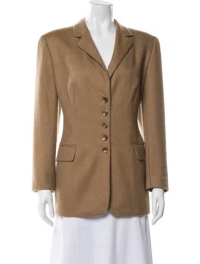 Pre-owned Escada Cashmere Striped Blazer In Neutral