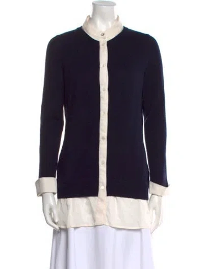 Pre-owned Escada Cashmere Striped Sweater In Blue