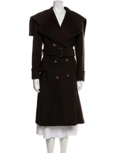 Pre-owned Escada Cashmere Trench Coat In Brown