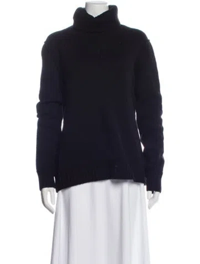 Pre-owned Escada Cashmere Turtleneck Sweater In Blue