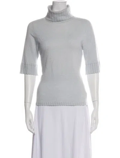 Pre-owned Escada Cashmere Turtleneck Sweater In Blue