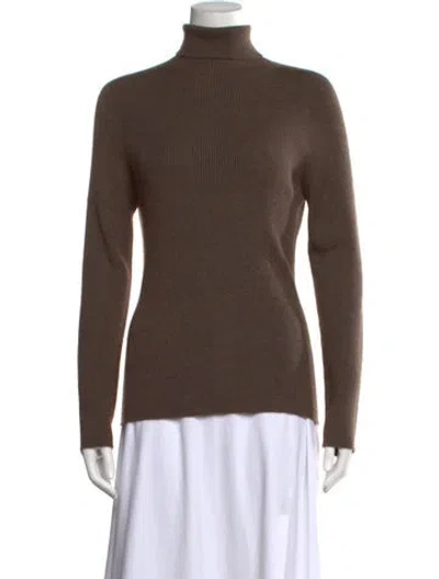 Pre-owned Escada Cashmere Turtleneck Sweater In Brown
