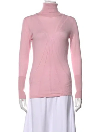 Pre-owned Escada Cashmere Turtleneck Sweater In Pink
