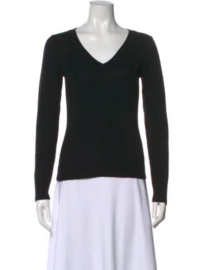 Pre-owned Escada Cashmere V-neck Sweater In Black