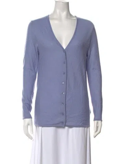 Pre-owned Escada Cashmere V-neck Sweater In Blue